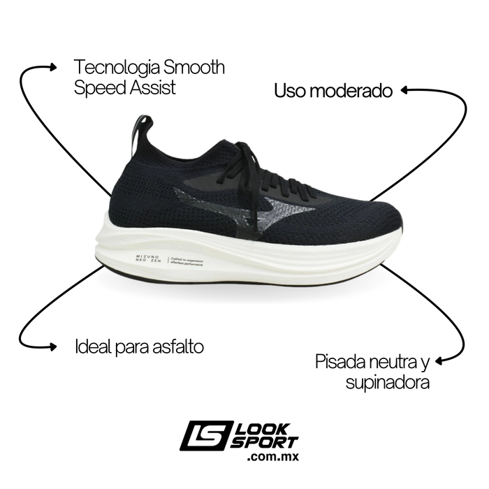 Tenis MIZUNO Neo Zen Hombre Negro Running