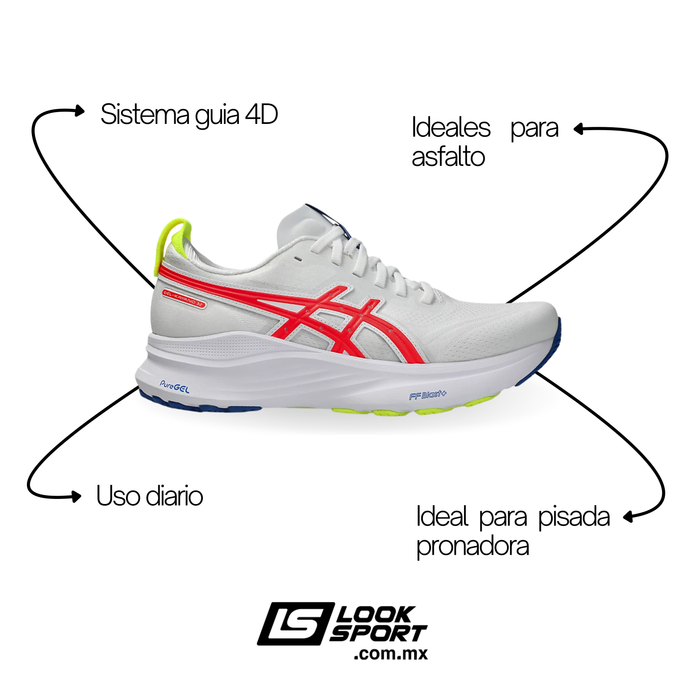 Tenis ASICS Gel Kayano 32 Mujer Blanco Running