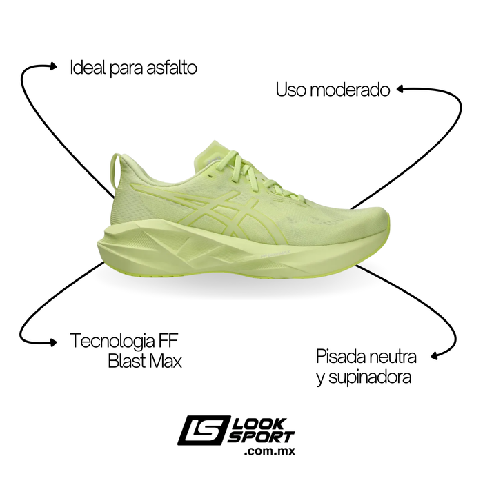 Tenis ASICS Novablast 5 Hombre Amarillo Running