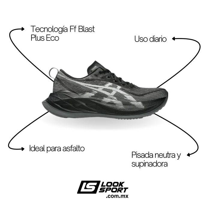 Tenis ASICS Superblast 2 Mujer Negro Running